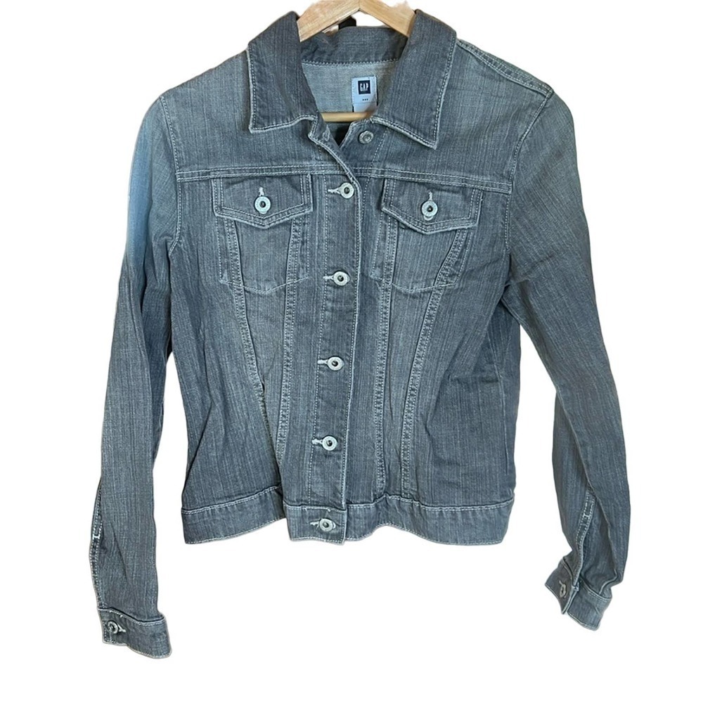 Gap Factory Gray Stretch Jean Jacket Size Medium